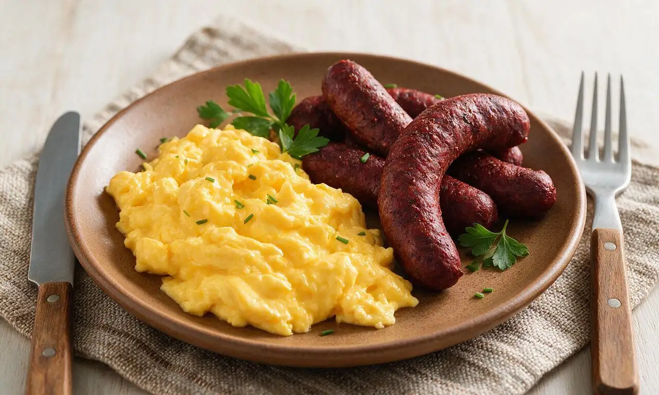 Reindeer Sausage & Eggs