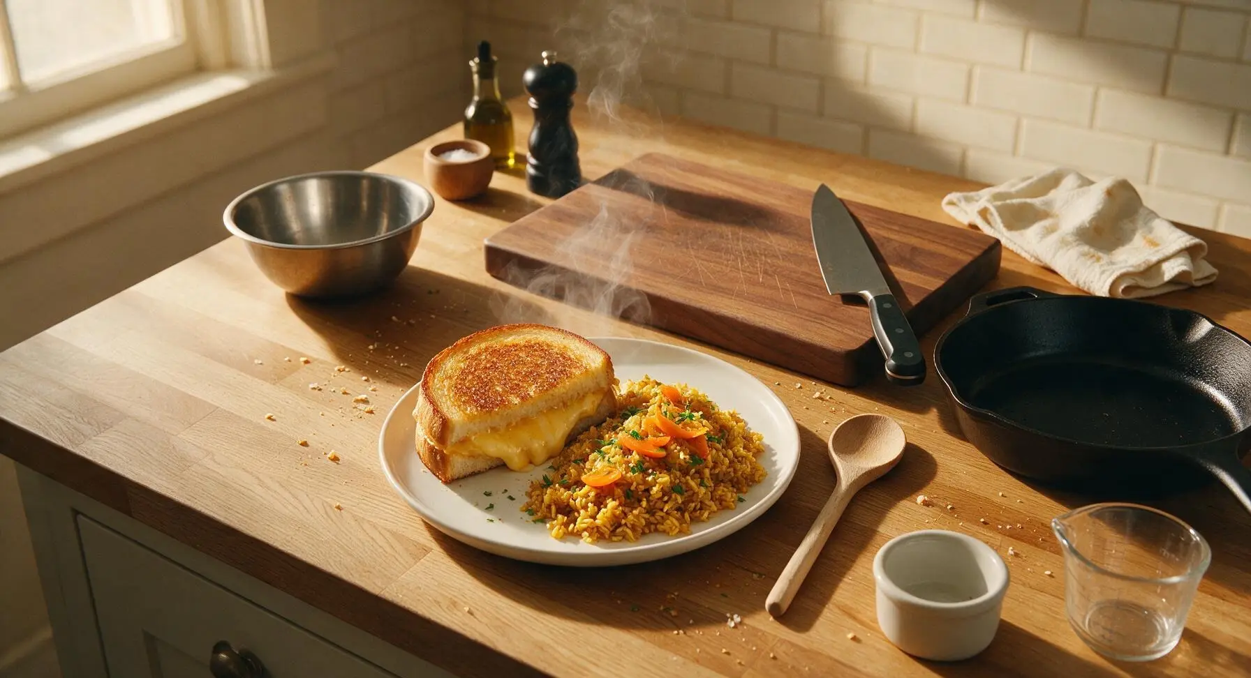 Grilled Cheese with Curry Rice