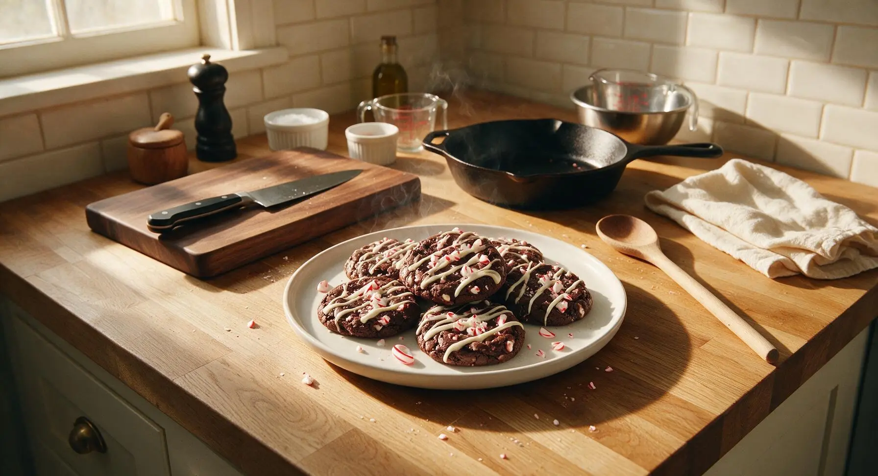 Candy Cane Chocolate Cookies