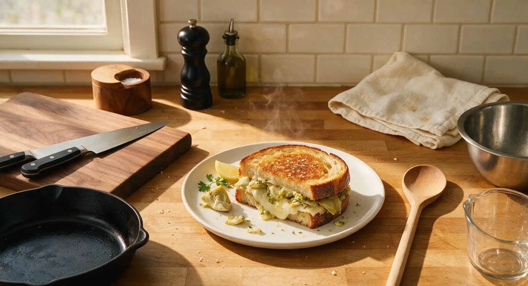 Artichoke Heart Grilled Cheese