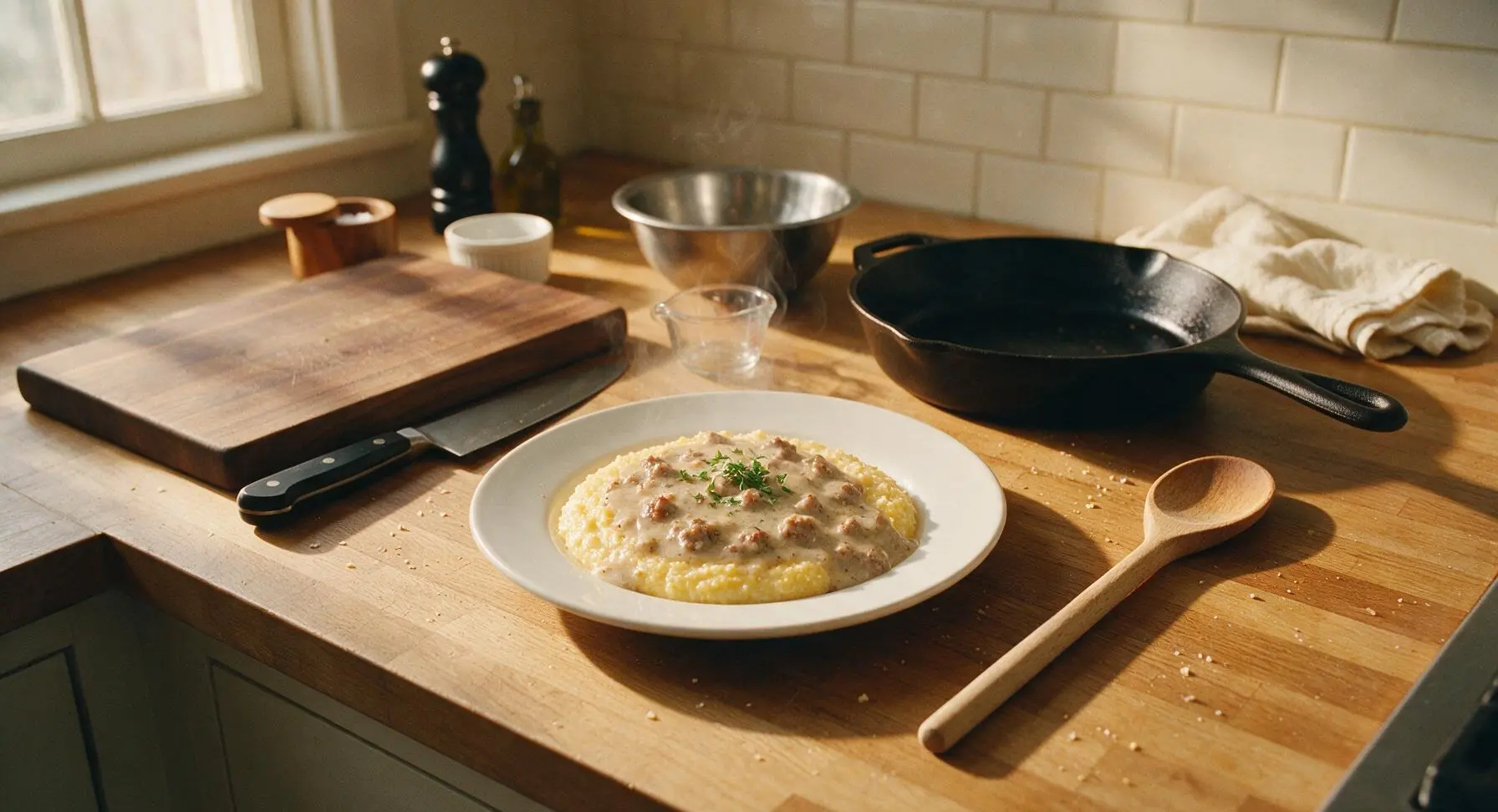 Grits with Country Gravy