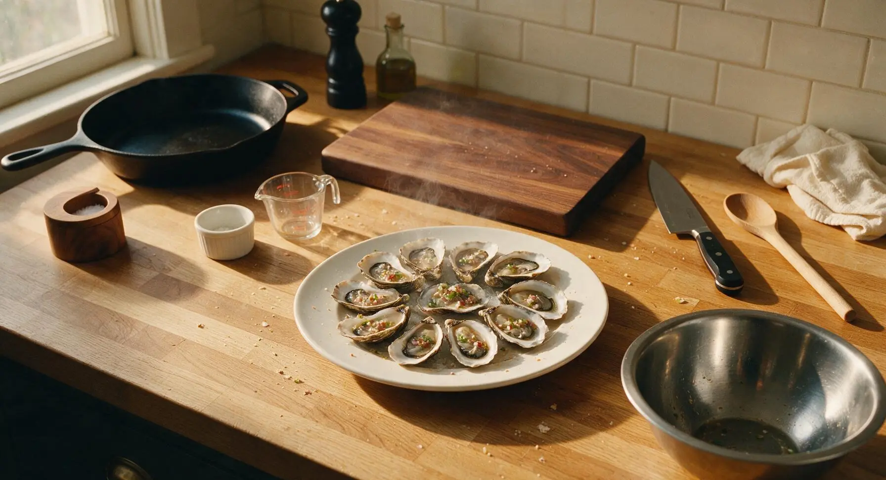 Oysters with Sherry Mignonette