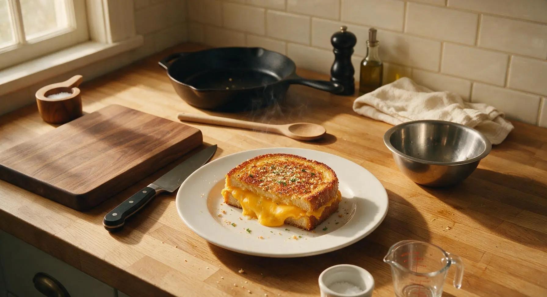Garlic Parmesan Grilled Cheese