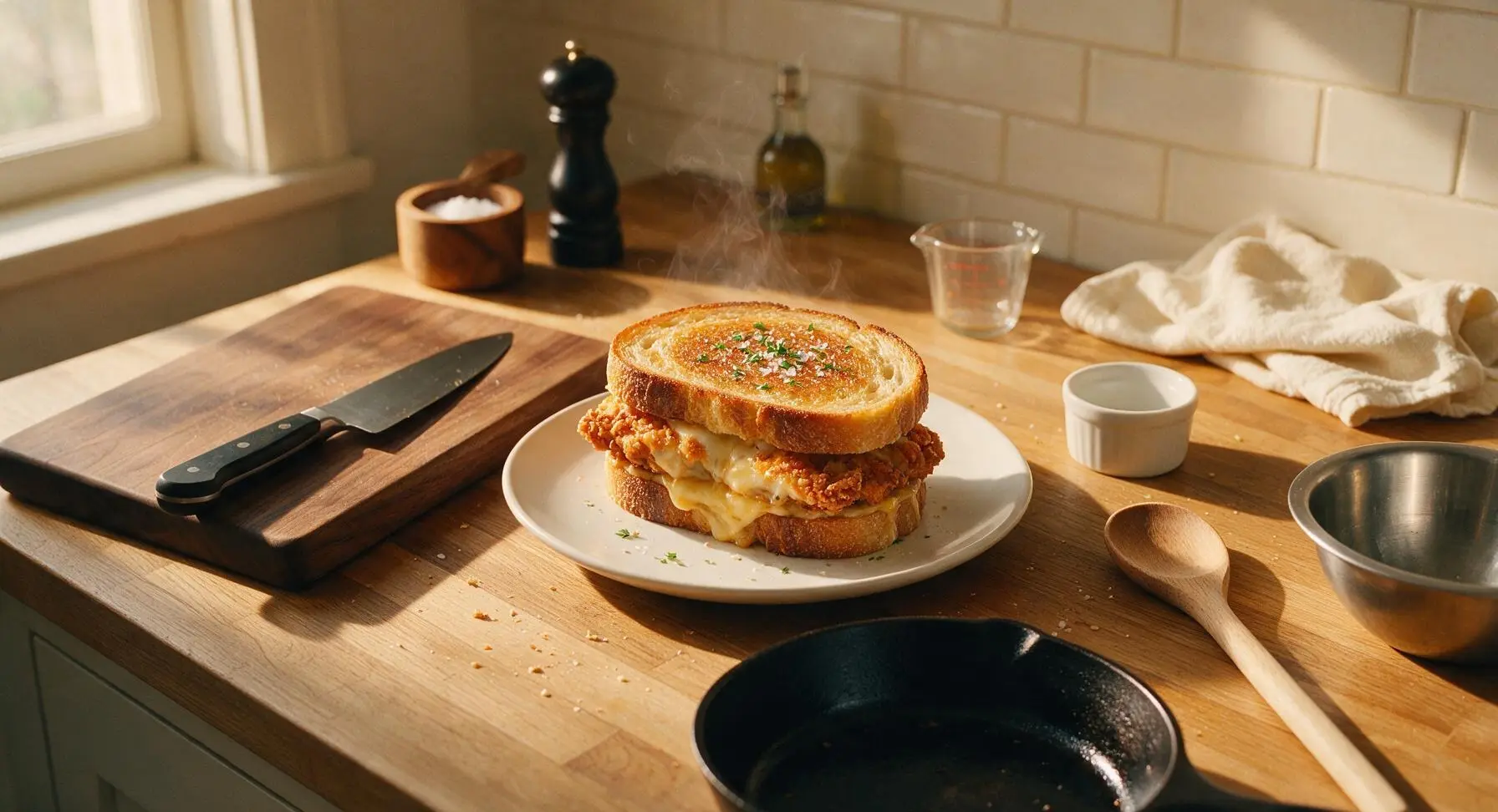 Fried Chicken Grilled Cheese
