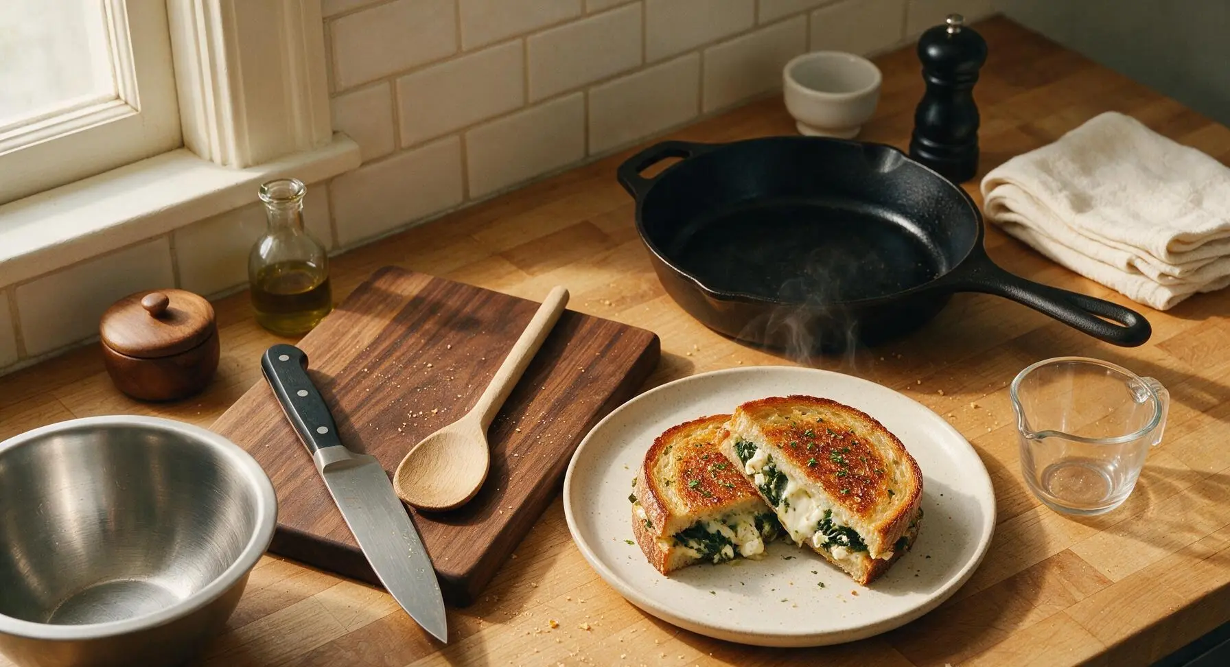 Spanakopita Grilled Cheese